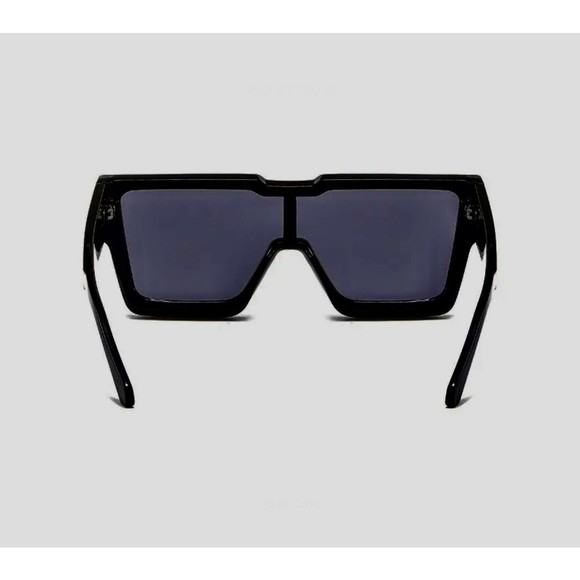 Black Sunglasses Large Oversized XL Square Lady Women Retro Vintage SHADZ - Picture 5 of 10